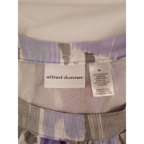 Alfred Dinner Womens Purple Green Geo Poly Top Size 10 - Picture 2 of 3